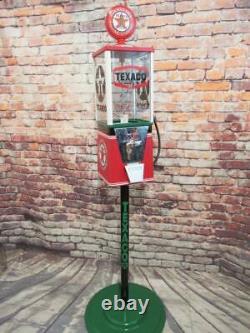 TEXACO PETROLEUM vintage candy machine gumball machine with metal stand