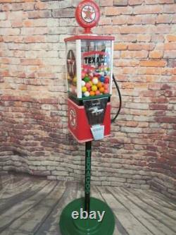 TEXACO PETROLEUM vintage candy machine gumball machine with metal stand