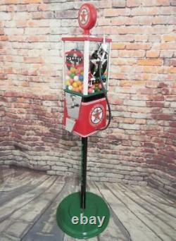 TEXACO PETROLEUM vintage candy machine gumball machine with metal stand