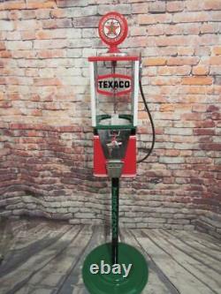 TEXACO PETROLEUM vintage candy machine gumball machine with metal stand