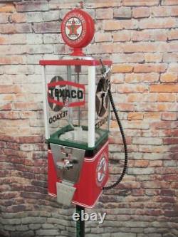 TEXACO PETROLEUM vintage candy machine gumball machine with metal stand