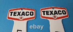 TWO Vintage Texaco Gasoline Signs Rest Rooms Men Women Key Gas Porcelain Sign