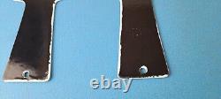 TWO Vintage Texaco Gasoline Signs Rest Rooms Men Women Key Gas Porcelain Sign