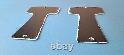 TWO Vintage Texaco Gasoline Signs Rest Rooms Men Women Key Gas Porcelain Sign