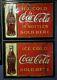 Two Vintage Original 1931 Coca Cola Metal Sign 27x19 Gas Both Versions Gas Oil