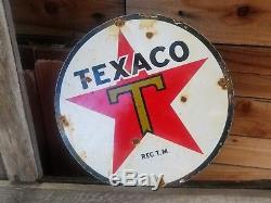 Texaco CO gas and oil 12x12 Vintage Steel Pump plate porcelain old sign