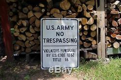 US Army Sign Military Vintage Metal Sign World War 2 Authentic Gas Oil