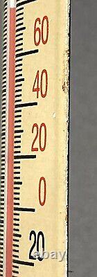VINTAGE 12 SMOKEY BEAR FOREST PORCELAIN THERMOMETER SIGN CAR GAS OIL TRUCKp