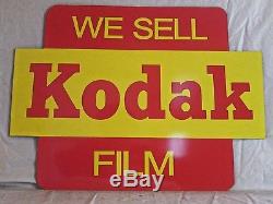 VINTAGE 1960's WE SELL KODAK FILM CAMERA GAS OIL 24 METAL SIGNNICE