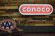 Vintage 1970's Conoco Oil Gas Station Advertising Sign Light Nice Shape Bright