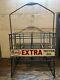 Vintage 30s Era Esso Extra Tall Oil Bottle Rack With Doubled Sided Signs
