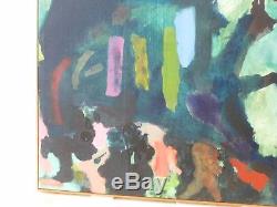 VINTAGE ABSTRACT EXPRESSIONIST MODERN OIL PAINTING MID CENTURY SIGNED Nelson