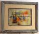 Vintage Abstract Expressionist Oil Painting Mid Century Modern Signed
