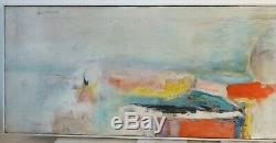 VINTAGE ABSTRACT EXPRESSIONIST OIL PAINTING Mid Century Modern Signed 1966