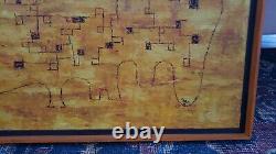 VINTAGE ABSTRACT EXPRESSIONIST Oil PAINTING Mid Century Modern Signed FORD 72