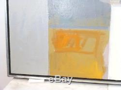 VINTAGE ABSTRACT MODERNIST HARD EDGE OIL PAINTING Mid Century Modern Signed 1973