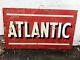 Vintage Atlantic Porcelain Gas Station Oil Double Sided Sign Large 6' Wide