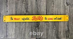 VINTAGE Be TRULY Refreshed PEPSI-COLA GAS OIL SODA POP OVERHEAD PORCELAIN SIGN