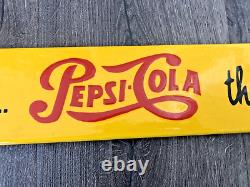 VINTAGE Be TRULY Refreshed PEPSI-COLA GAS OIL SODA POP OVERHEAD PORCELAIN SIGN