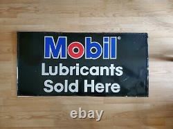 VINTAGE MOBIL LUBRICANTS SOLD HERE GAS OIL SIGN 24 x 48