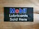 Vintage Mobil Lubricants Sold Here Gas Oil Sign 24 X 48