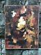 Vintage Modern Art Abstract Expressionist Oil On Canvas Painting Mcm 1950s-1960s