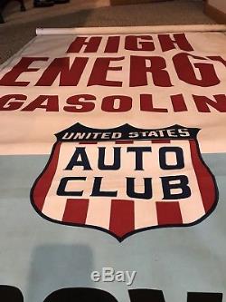VINTAGE ORIGINAL mobile oil 1930s Sign banner rare old gas antique USA race auto