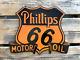 Vintage Phillips 66 Motor Oil 12x10 Highway Porcelain Gas Oil Soda Pop Ad Sign