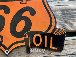 VINTAGE PHILLIPS 66 MOTOR OIL 12x10 HIGHWAY PORCELAIN GAS OIL SODA POP AD SIGN