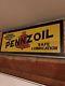 Vintage Porcelain Pennzoil Oil Gas Station Sign 1940s 15 X 40