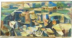 VINTAGE SCULPTURAL ABSTRACT MODERNIST OIL PAINTING MID CENTURY ORIGINAL Signed