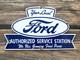 Vintage Your Local Ford Sales And Service Dealer Gas Station Porcelain Oil Sign
