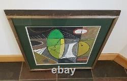 VTG 1946/Mid-Century Modern ABSTRACT Original FRANK VAVRUSKA Framed Oil Painting