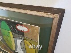 VTG 1946/Mid-Century Modern ABSTRACT Original FRANK VAVRUSKA Framed Oil Painting