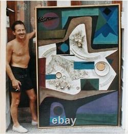 VTG 1946/Mid-Century Modern ABSTRACT Original FRANK VAVRUSKA Framed Oil Painting