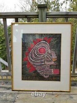 VTG 1946/Mid-Century Modern ABSTRACT Original FRANK VAVRUSKA Framed Oil Painting