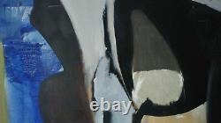 VTG 60s Mid-century Modern Franklin NYC Huge Abstract Original Oil Painting MCM