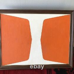 VTG ABSTRACT Original Oil PAINTING Geometric Color Field Hard Edge Signed 1972