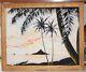 Velvet Oil Painting / Vintage Original Frank Oda Signed Hawaiian Sunset
