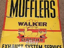 VinTagE OriGiNaL WALKER MUFFLER SIGN for Service Station ATTENDANT GaS OiL OLD