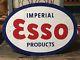 Vintage Esso Imperial Products Sign Gas Station Original Tin Tacker Old Gas Oil