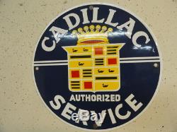 Vintage 12 Cadillac Gasolene Lubester Pump Plate Gas Oil Porcelain Old Signs