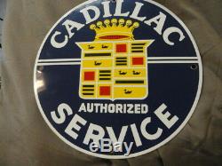 Vintage 12 Cadillac Gasolene Lubester Pump Plate Gas Oil Porcelain Old Signs