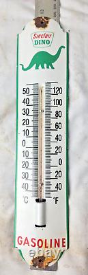 Vintage 12 Sinclair Dinosaur Porcelain Thermometer Sign Car Gas Oil Truck