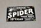 Vintage 12 Spider Cigar Tobacco Halloween Porcelain Sign Car Gas Oil Truck
