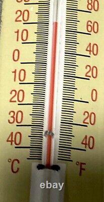 Vintage 12 Texaco Porcelain Thermometer Sign Car Gas Oil Truck