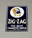 Vintage 12 Zig Zag Cigarette Paper Tobacco Porcelain Sign Car Gas Oil Truck