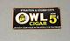 Vintage 16 Owl Cigar Tobacco Porcelain Sign Car Gas Truck Oil Auto