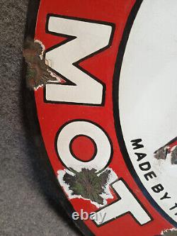 Vintage 18 TEXACO GASOLINE & MOTOR OIL Porcelain Sign Rare Size Gas Station