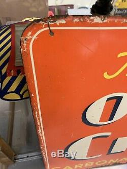 Vintage 1930's/40sOrange Crush Metal Sign Embossed SODA COLA Gas Oil